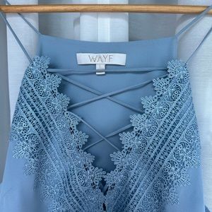 WAYF Dusty Blue Slip Dress